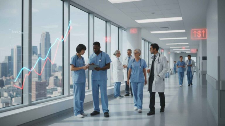 U.S. hospital labor costs poster