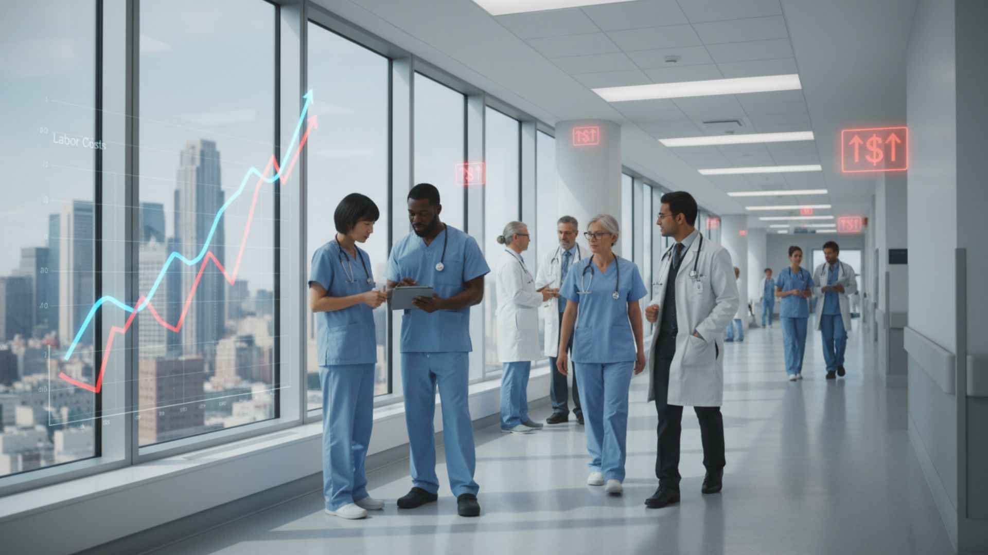 U.S. hospital labor costs poster