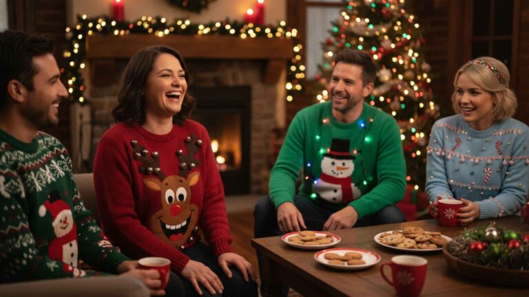 ugly christmas sweater history explained through cozy holiday knitwear